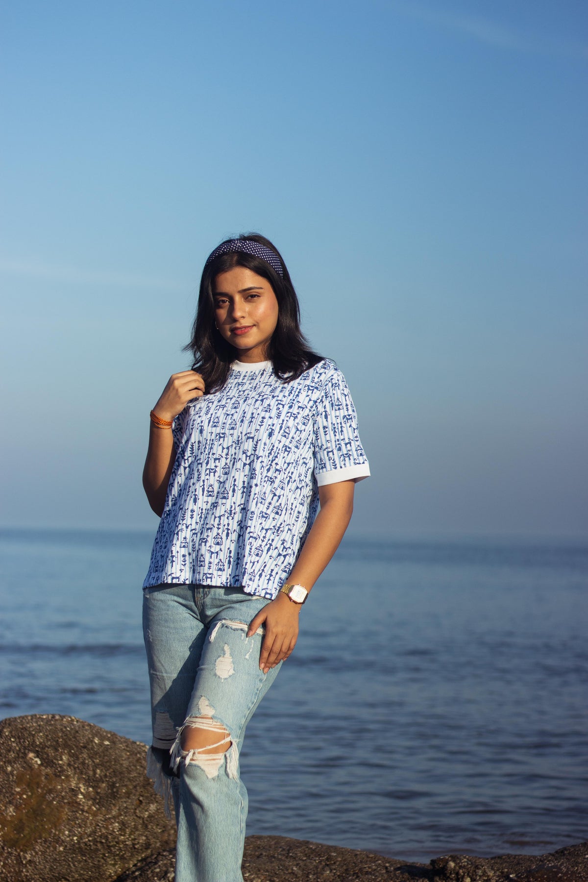 Block Printed T-shirt - Tribal Print-3