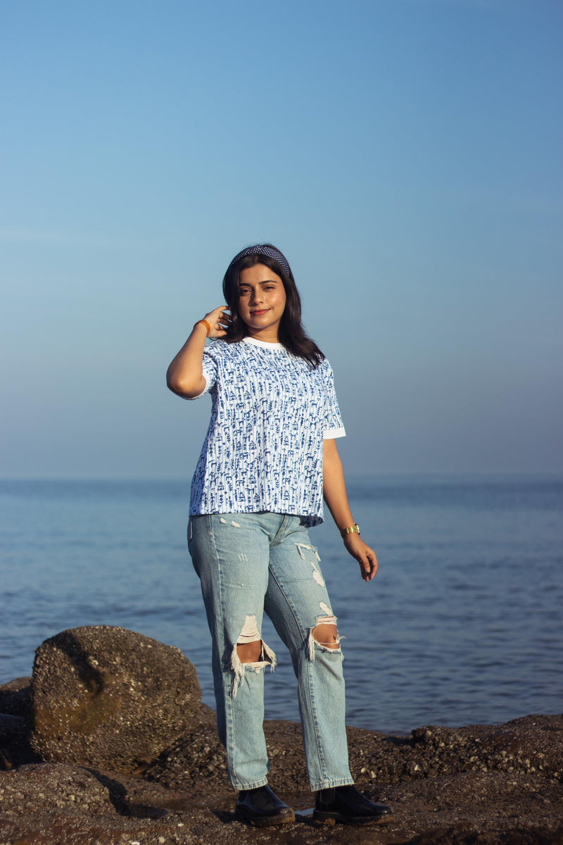 Block Printed T-shirt - Tribal Print-6
