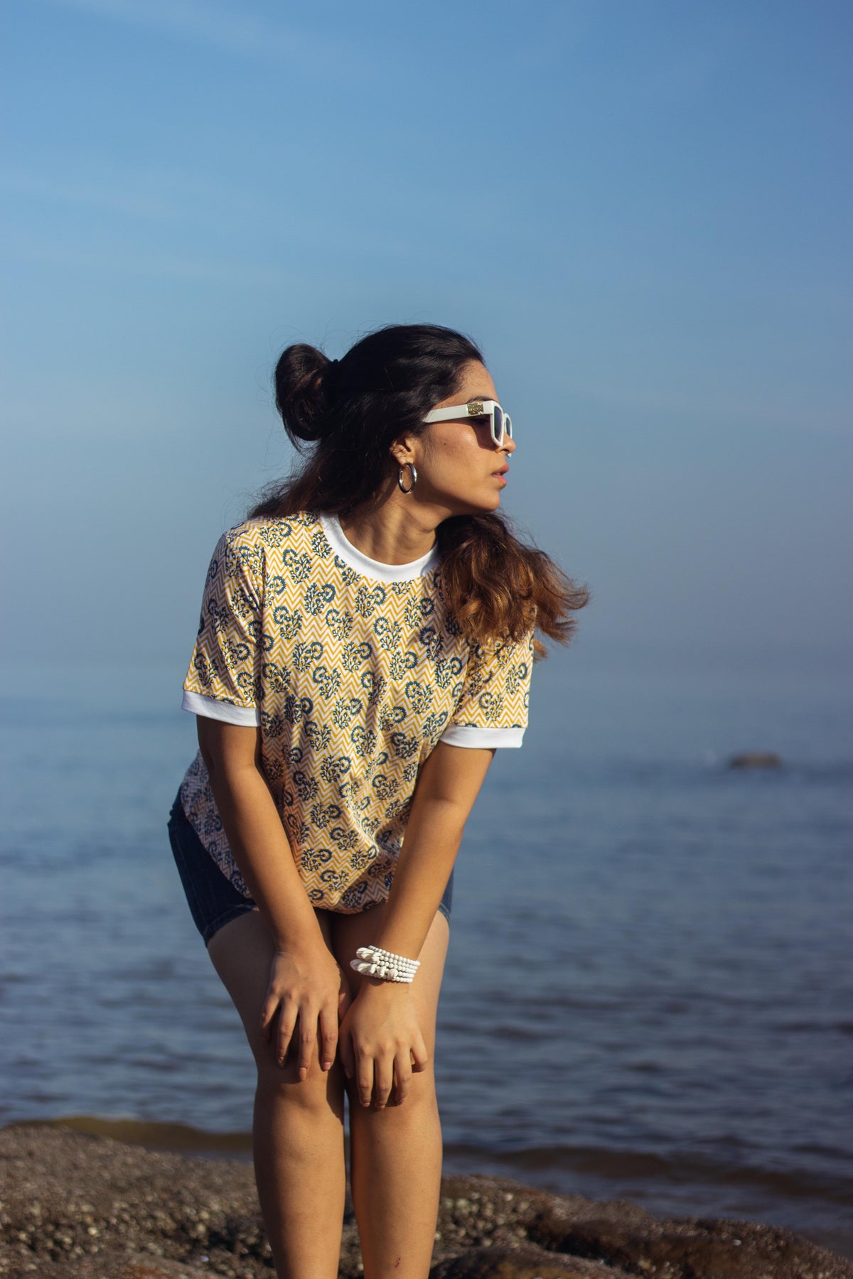 Block Printed T-shirt - Chevron Butas-5