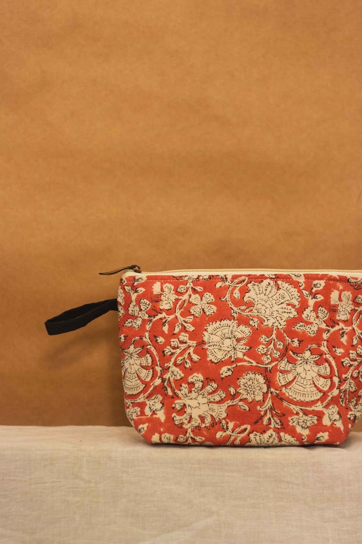 Cotton Pouch • Rust • Floral-2