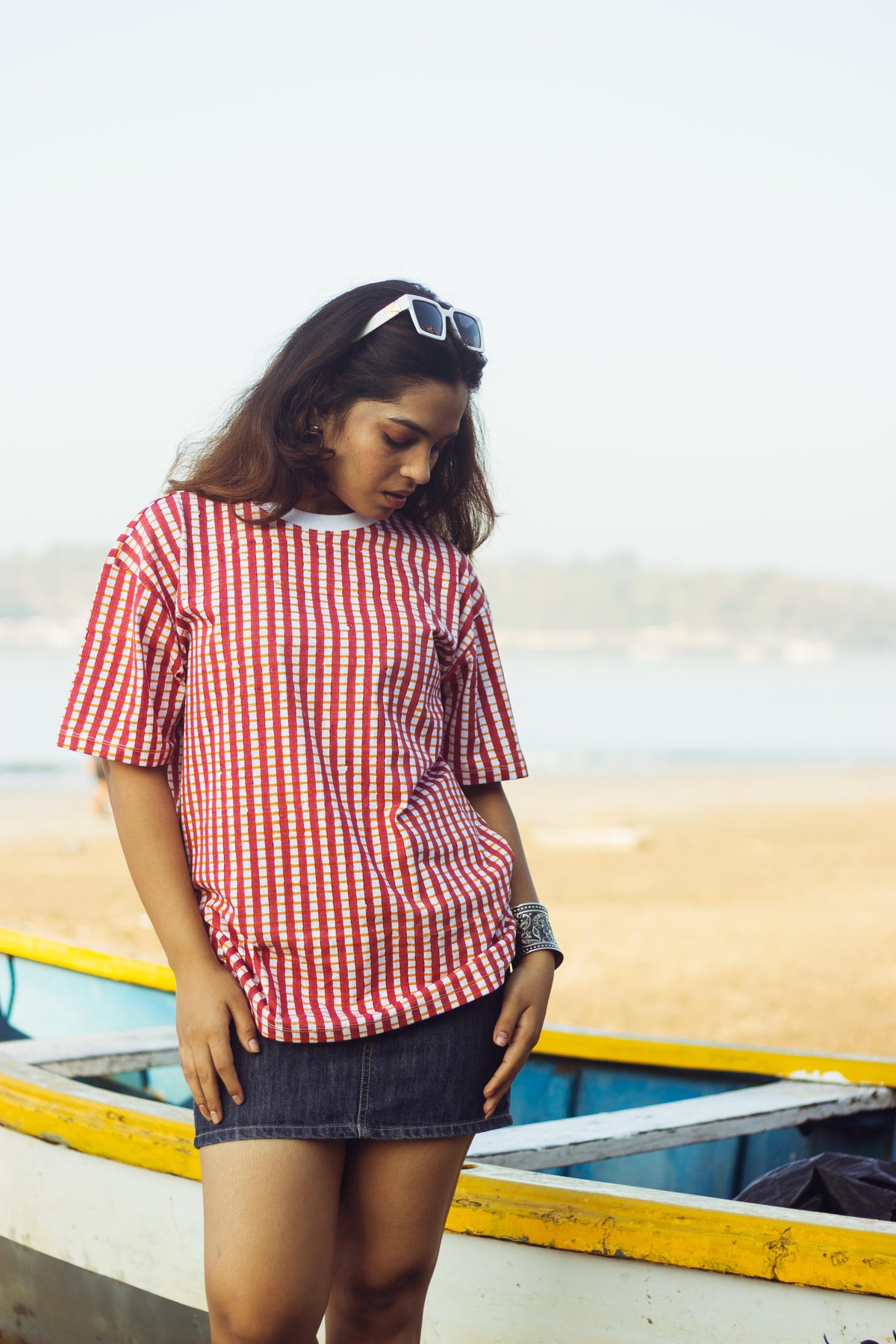 100% Cotton Hand Block Printed Boyfriend T-shirt-4