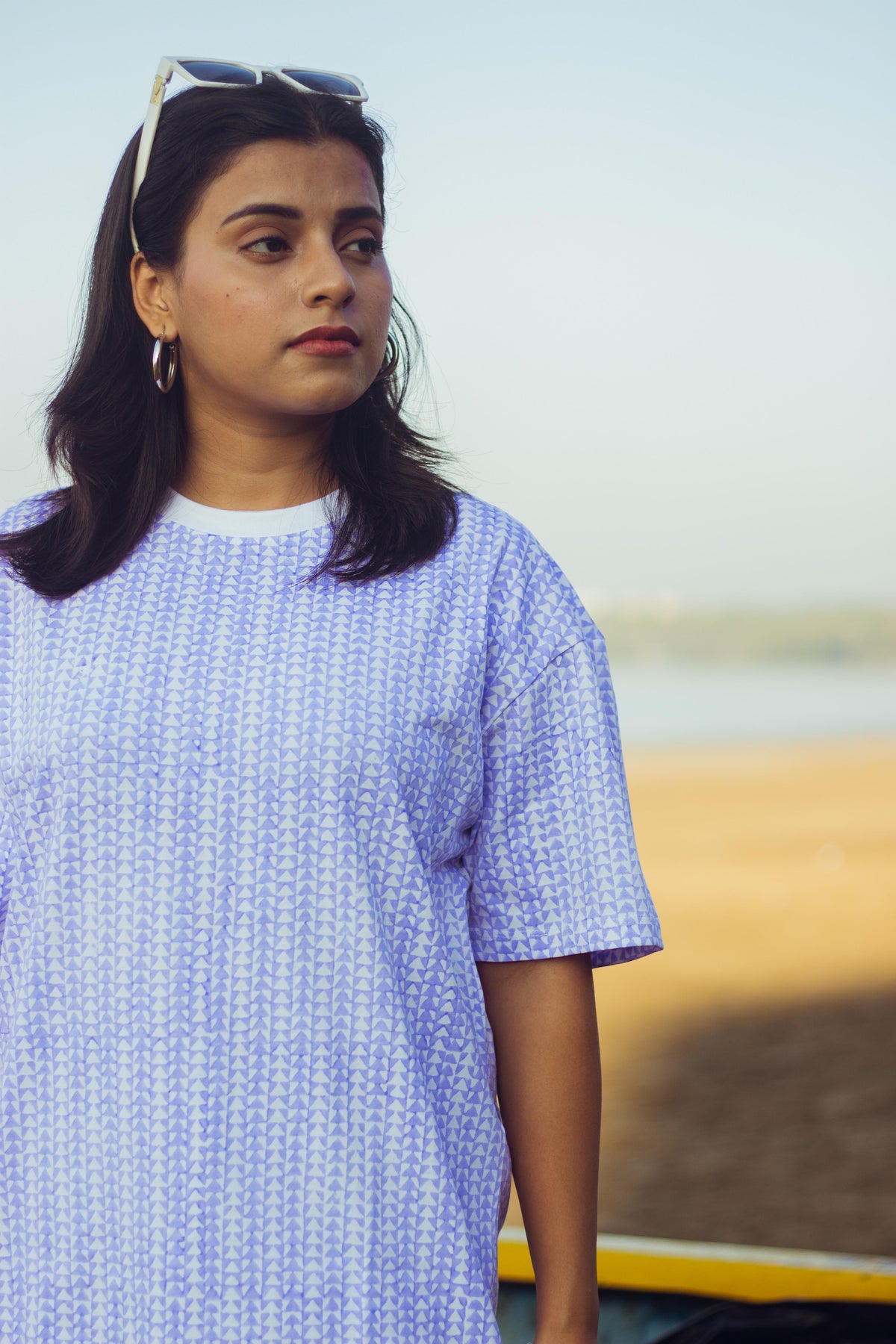 100% Cotton Hand Block Printed Boyfriend T-shirt