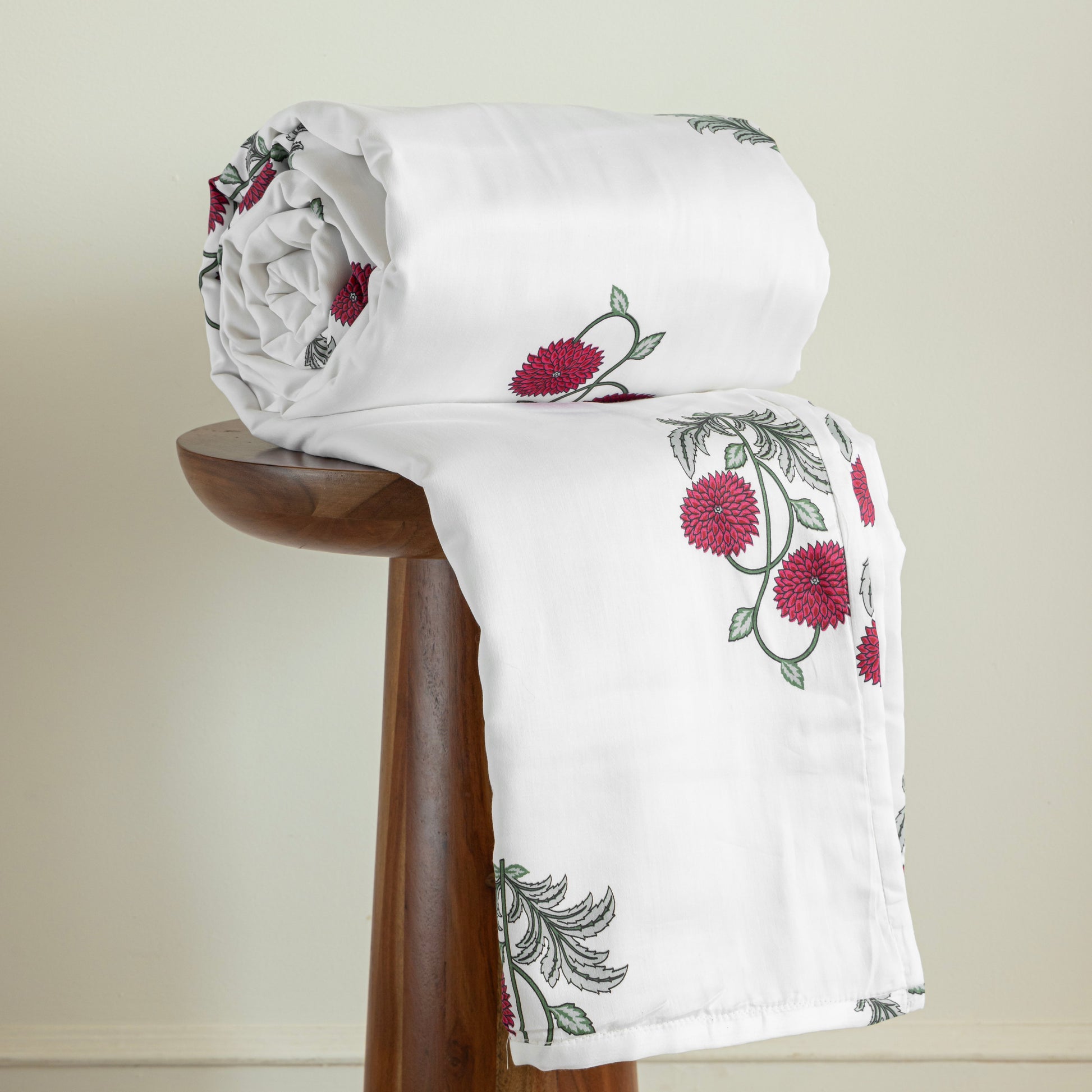 Imprimer Vignette - Rose Printed Dohar Blanket (Red)-5