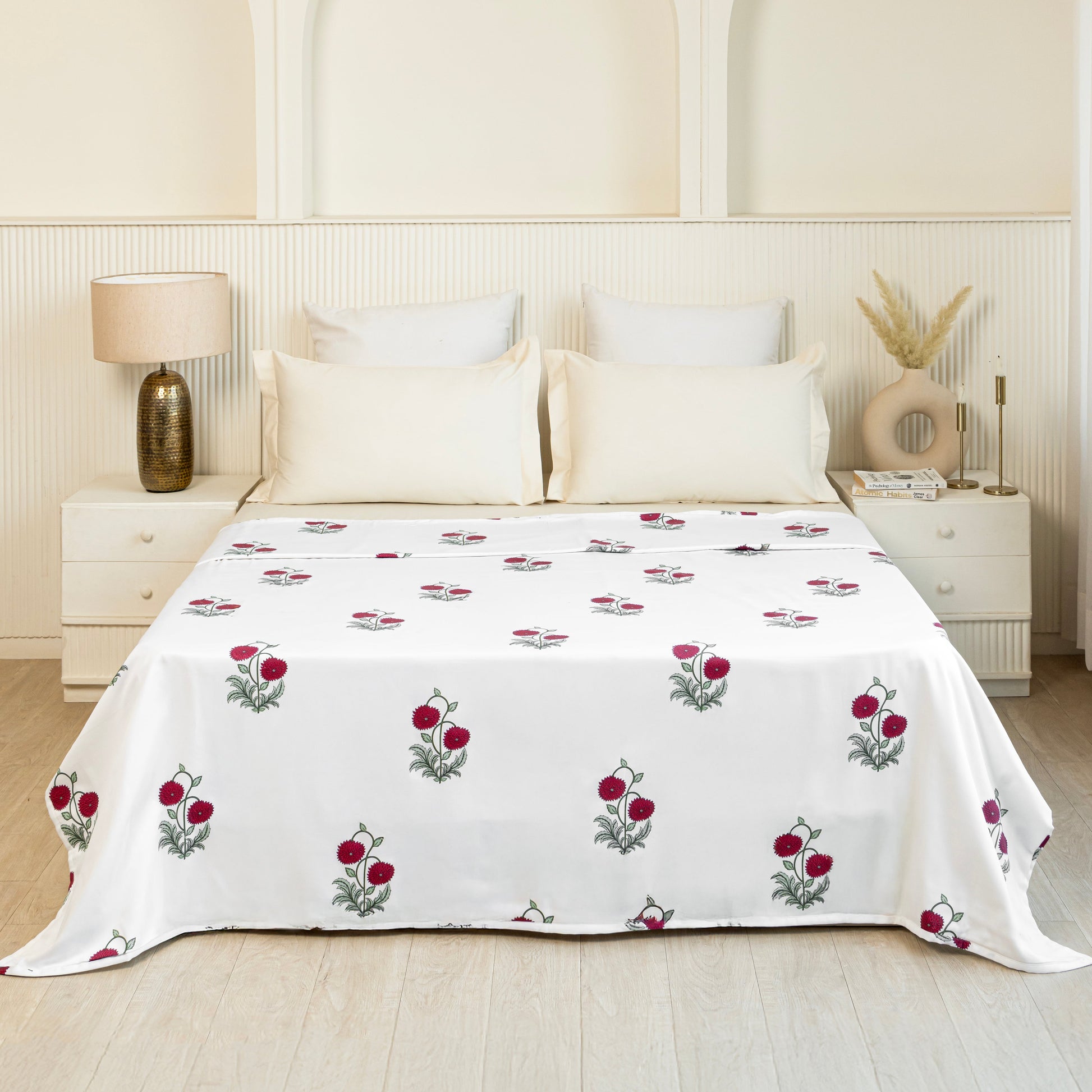 Imprimer Vignette - Rose Printed Dohar Blanket (Red)-1
