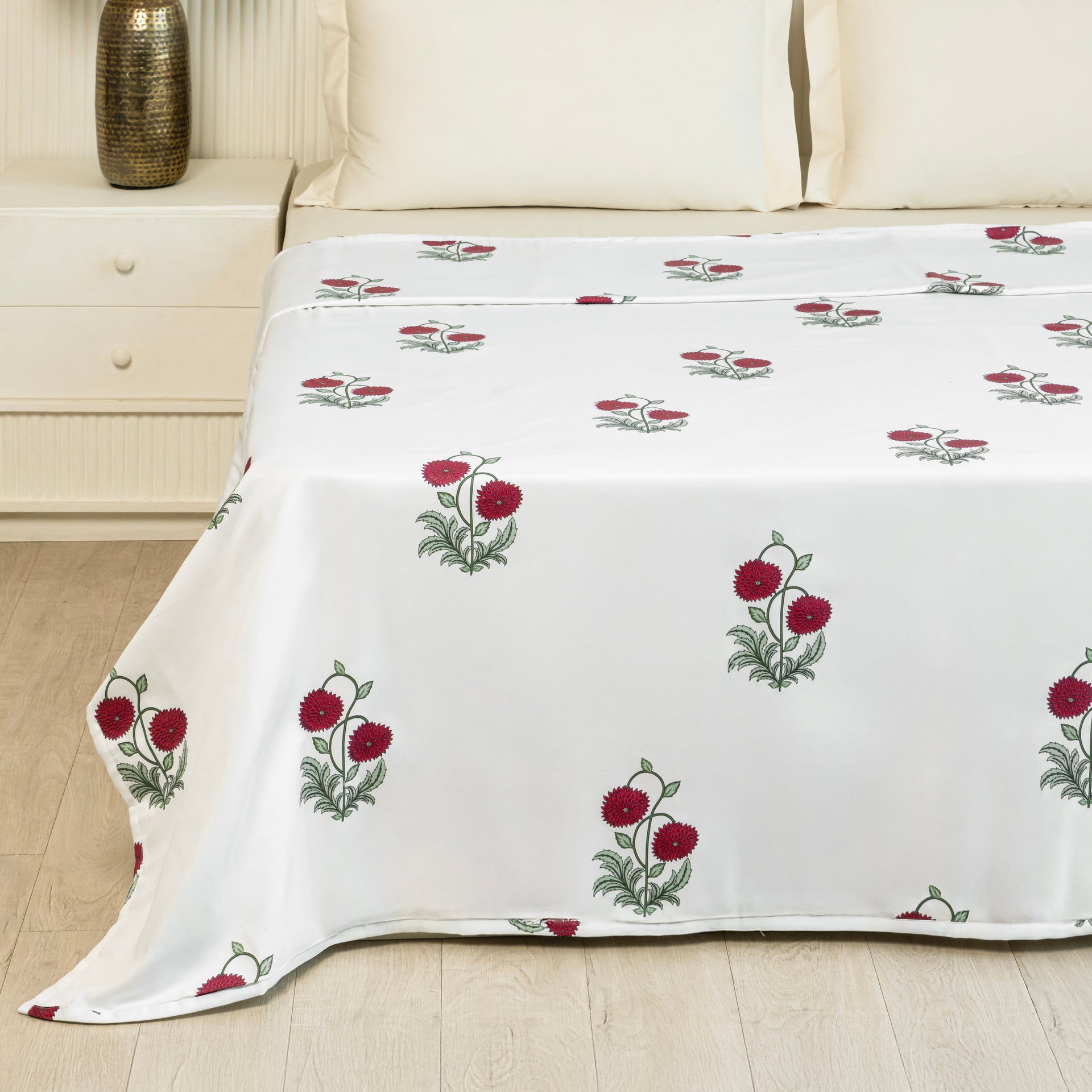Imprimer Vignette - Rose Printed Dohar Blanket (Red)
