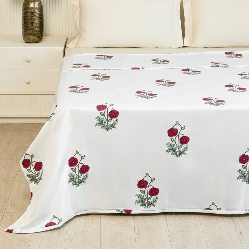 Imprimer Vignette - Rose Printed Dohar Blanket (Red)-2