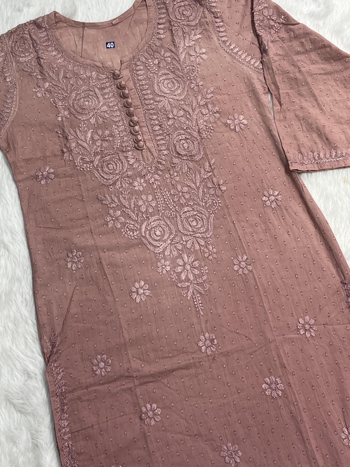 Zainab | Chikankari Dobby Long Kurti