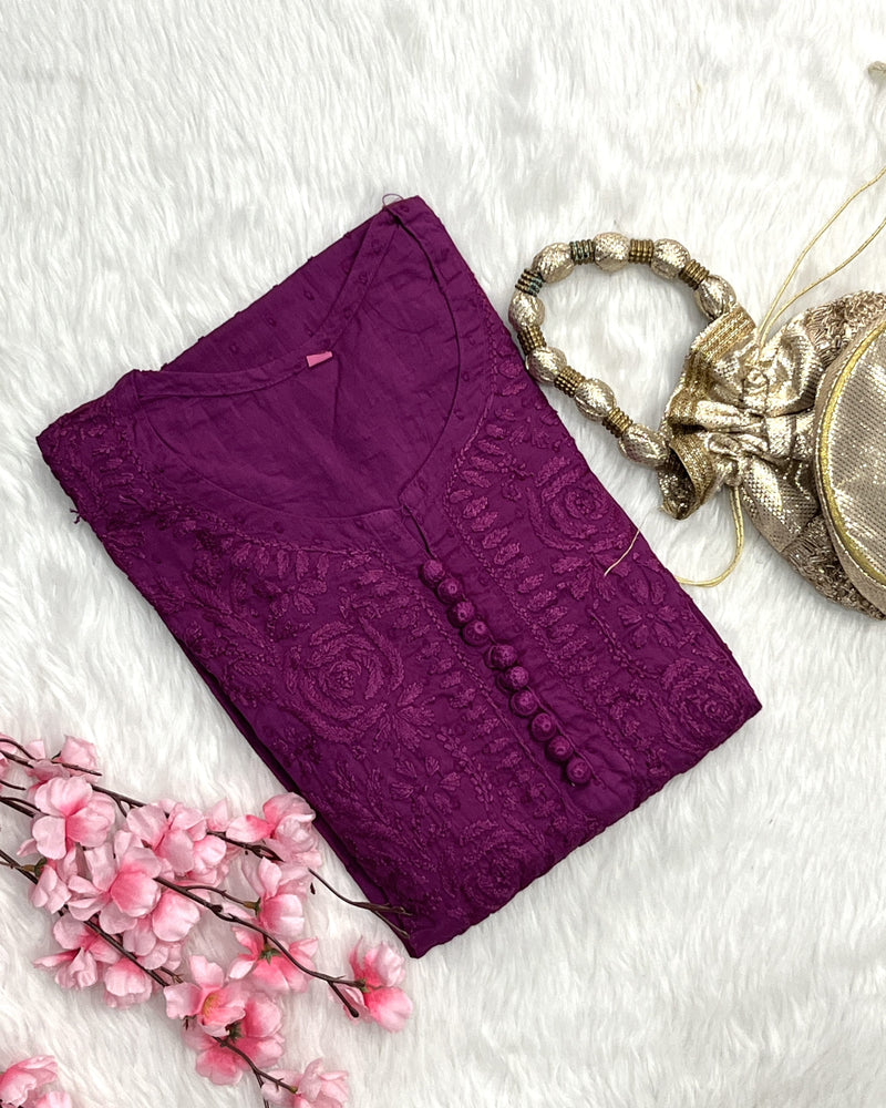 Zainab | Chikankari Dobby Long Kurti