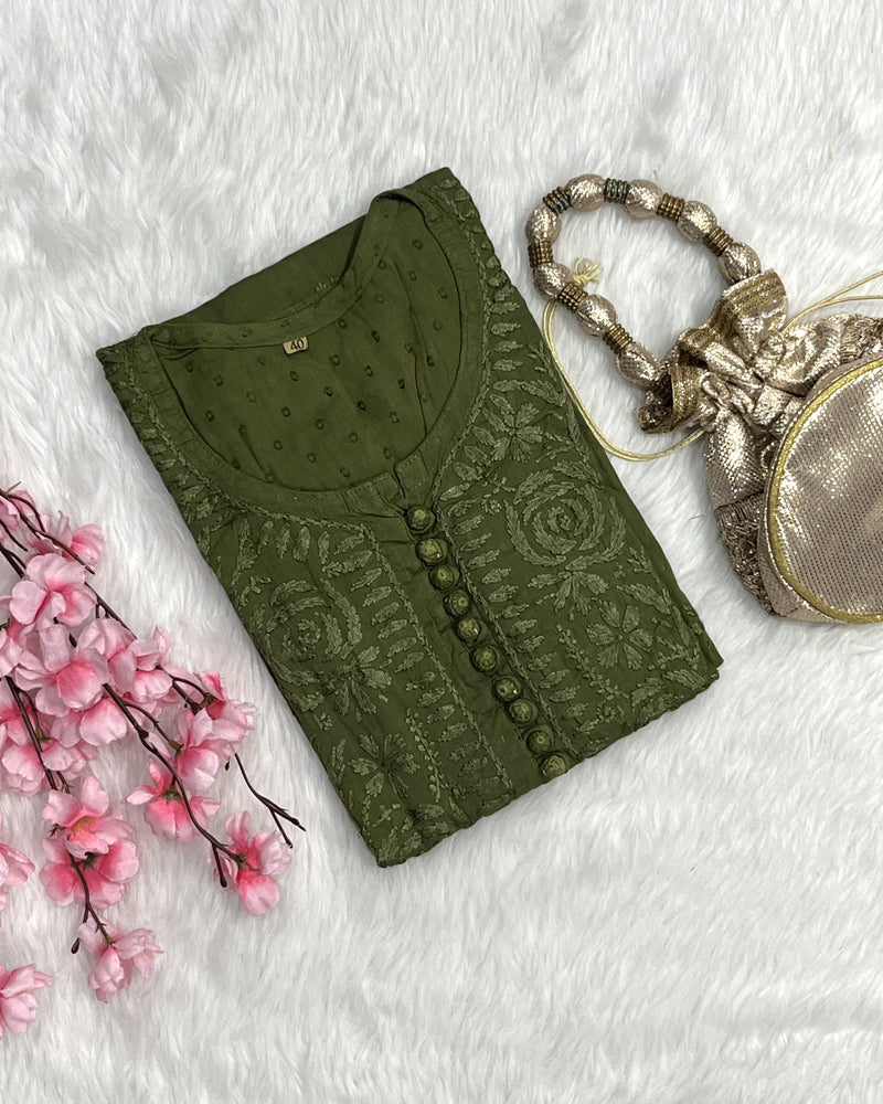Zainab | Chikankari Dobby Long Kurti