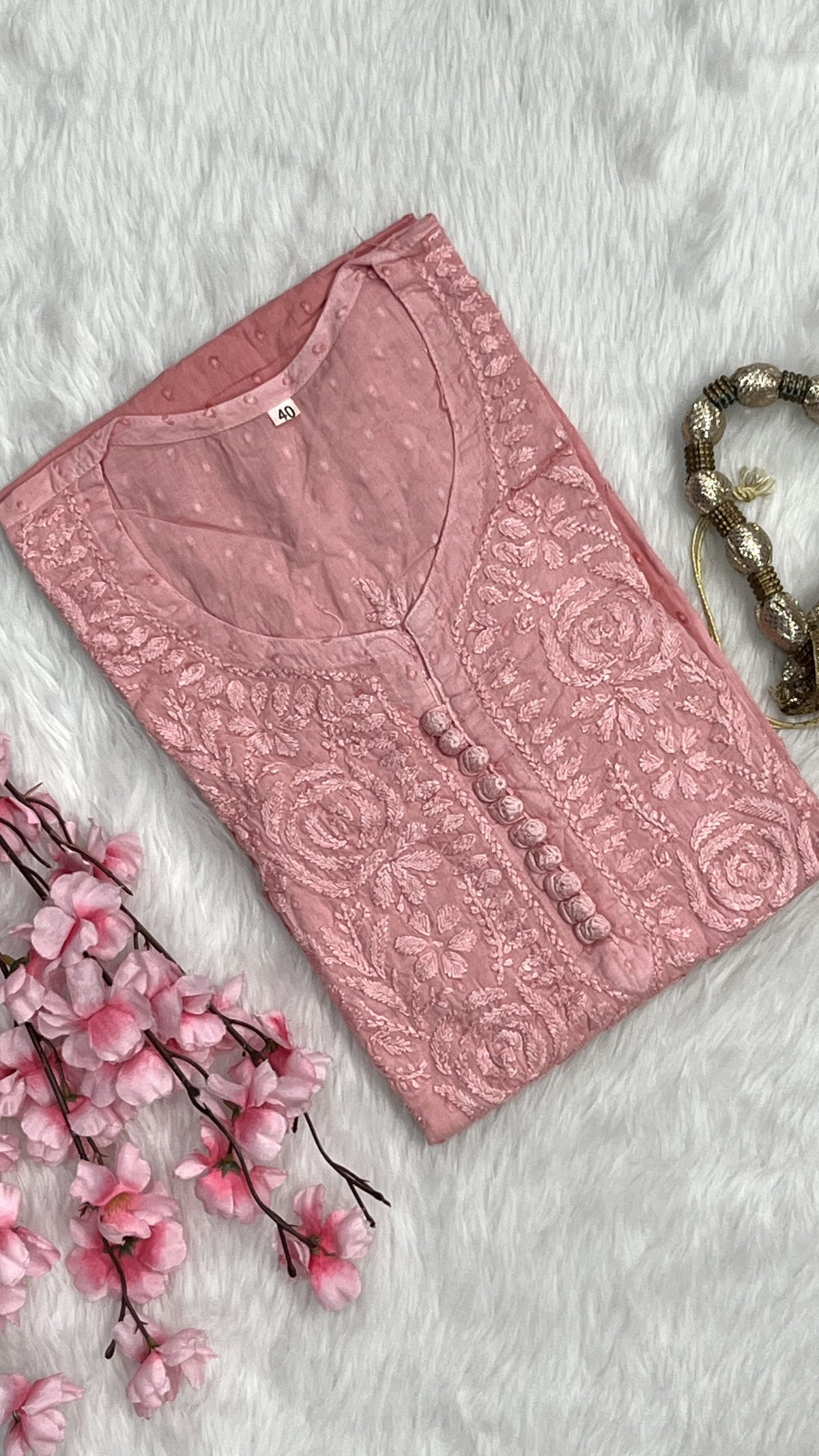 Zainab | Chikankari Dobby Long Kurti