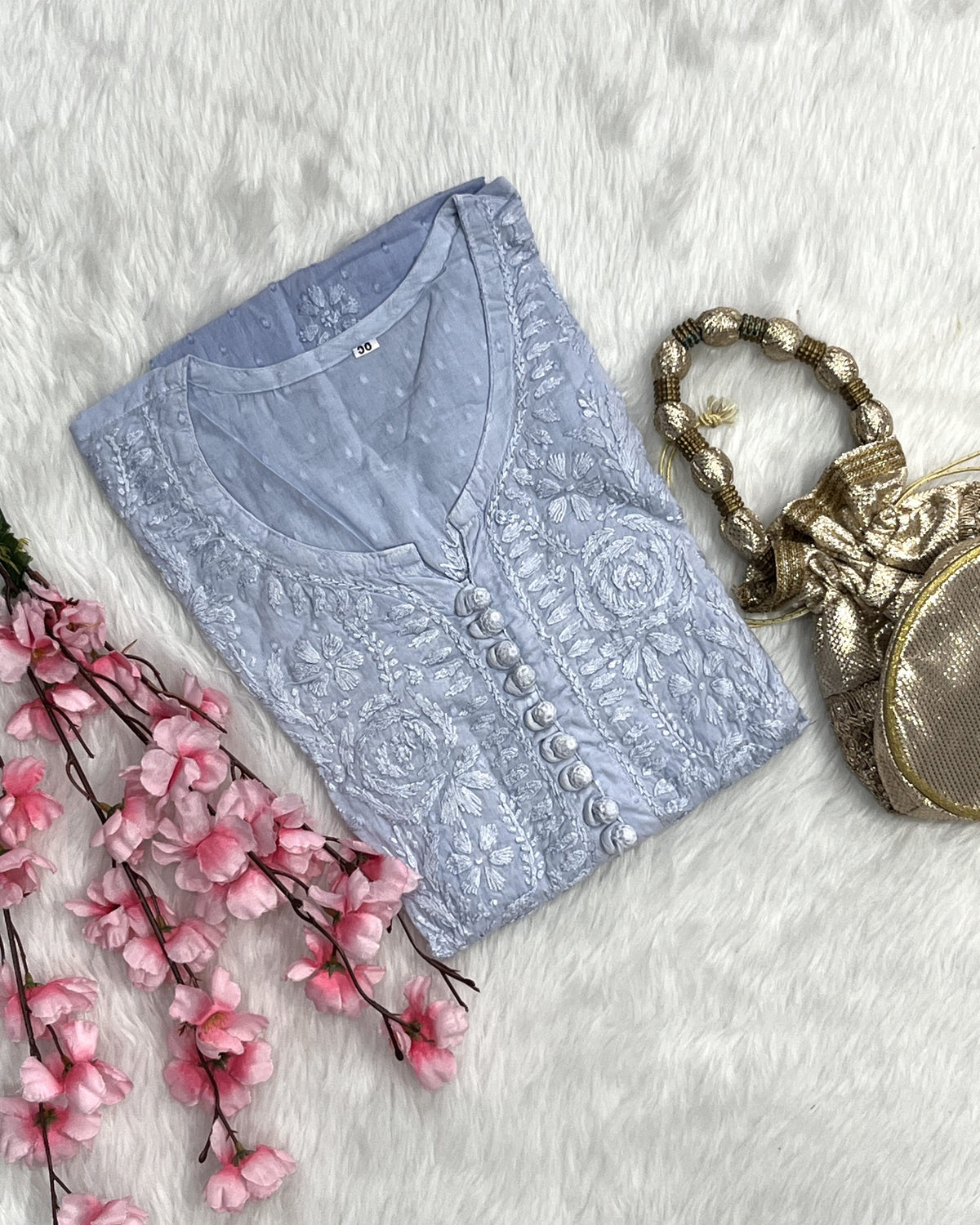 Zainab | Chikankari Dobby Long Kurti