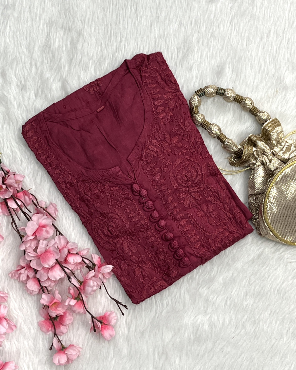 Zainab | Chikankari Dobby Long Kurti