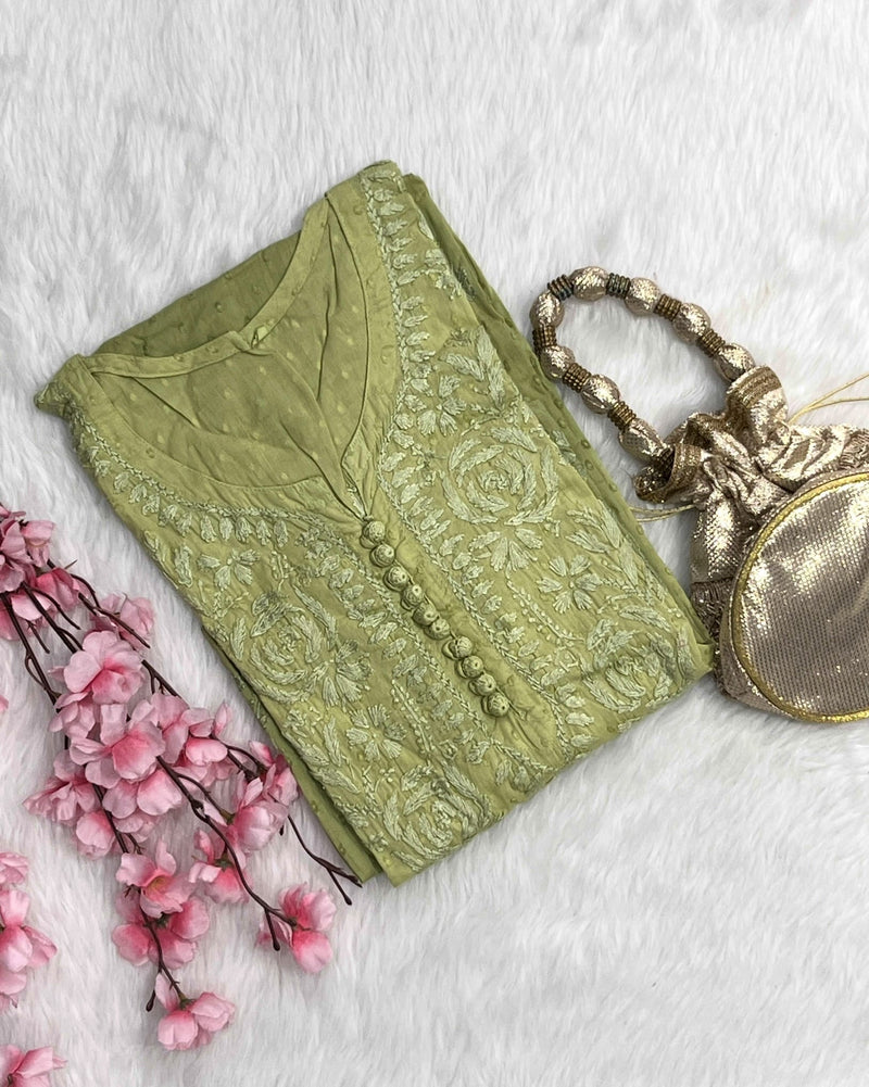 Zainab | Chikankari Dobby Long Kurti