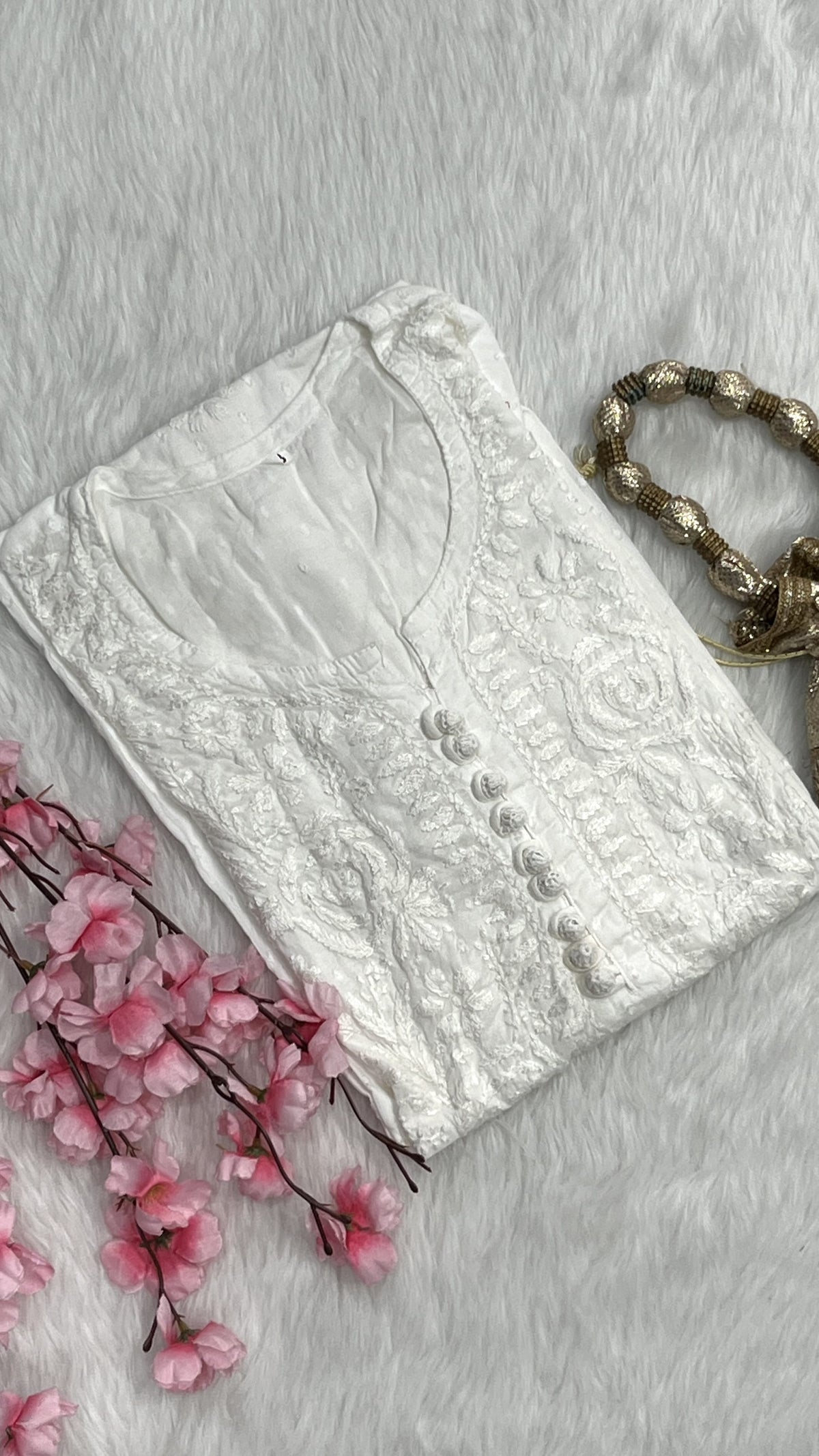 Zainab | Chikankari Dobby Long Kurti