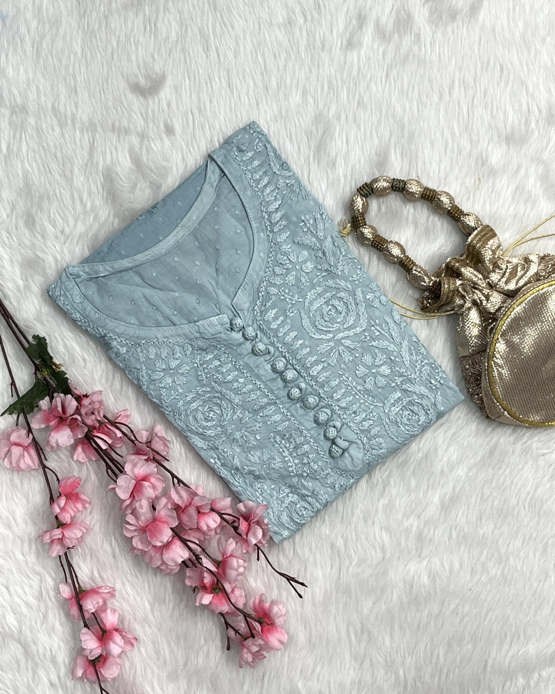 Zainab | Chikankari Dobby Long Kurti