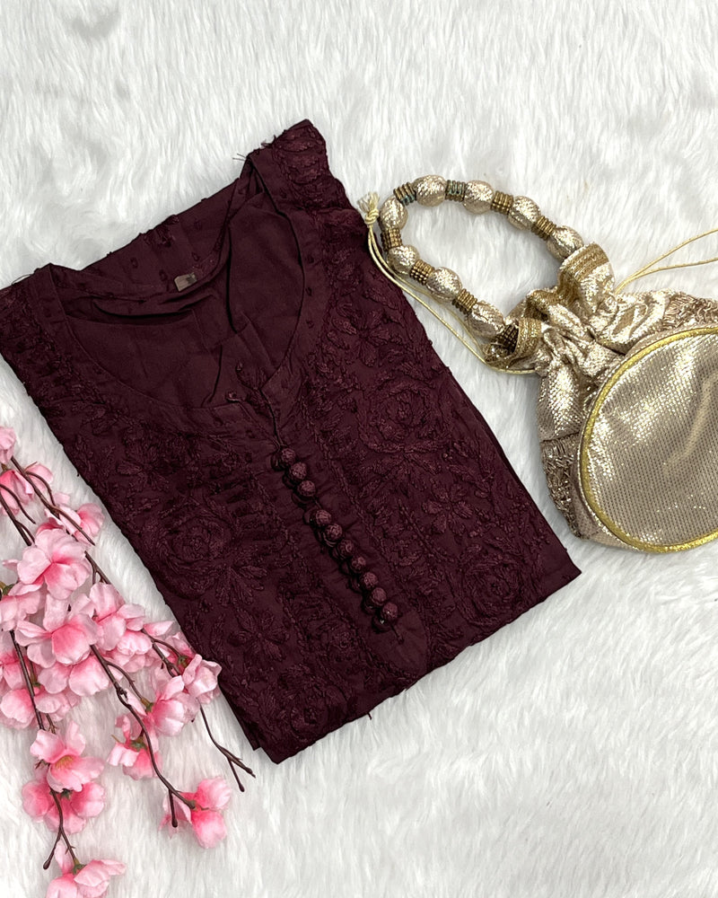 Zainab | Chikankari Dobby Long Kurti