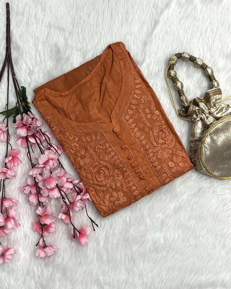 Zainab | Chikankari Dobby Long Kurti