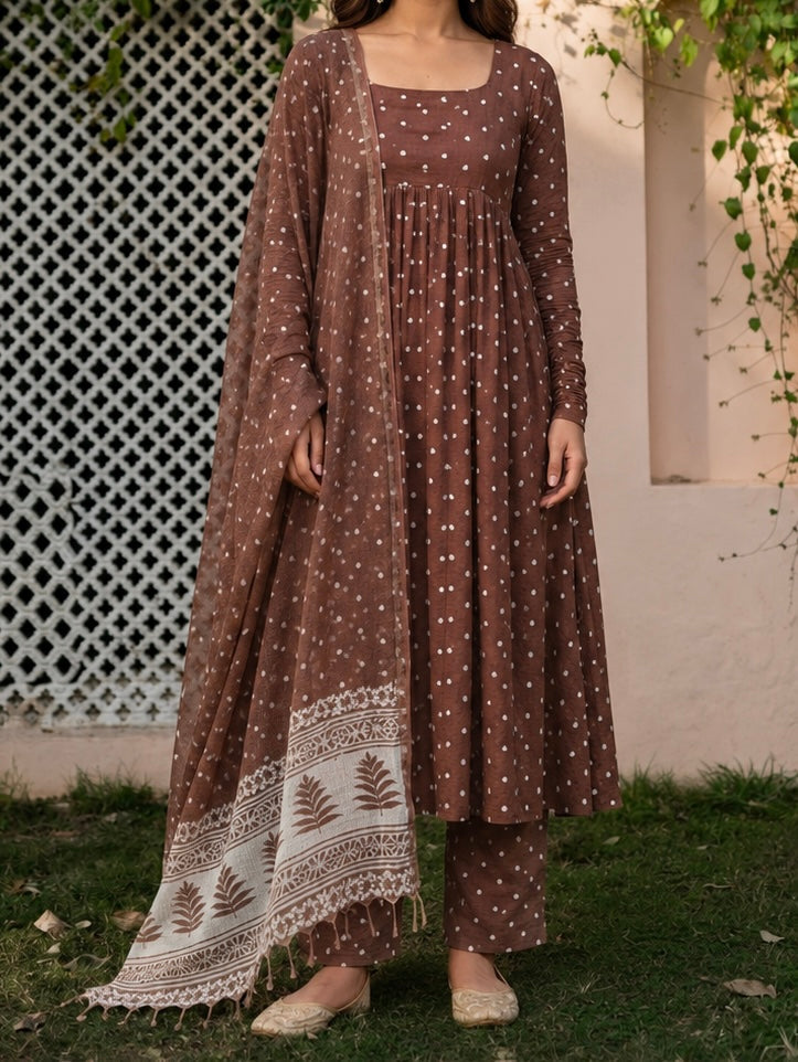 Zameer Cotton Anarkali Set