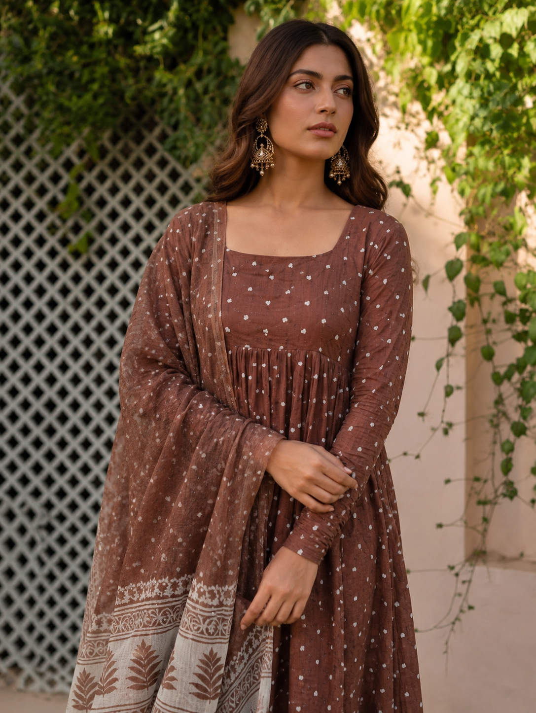 Zameer Cotton Anarkali Set