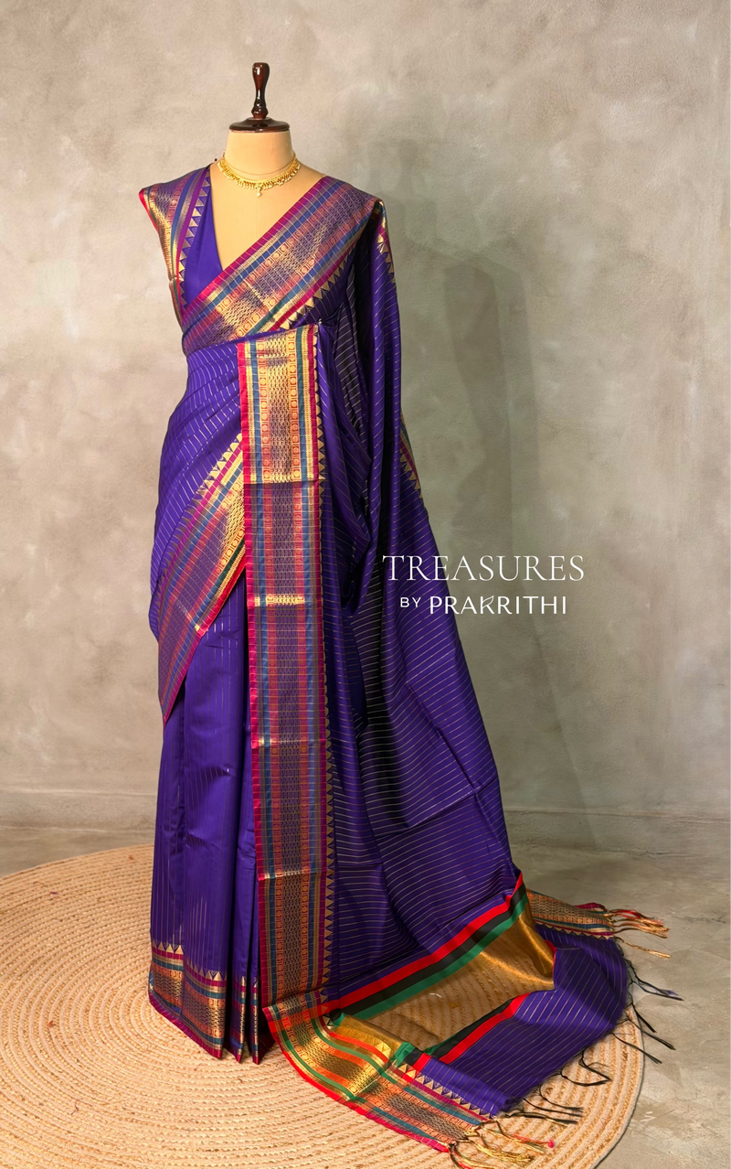 Violet Banarasi silk saree -AISH-IH