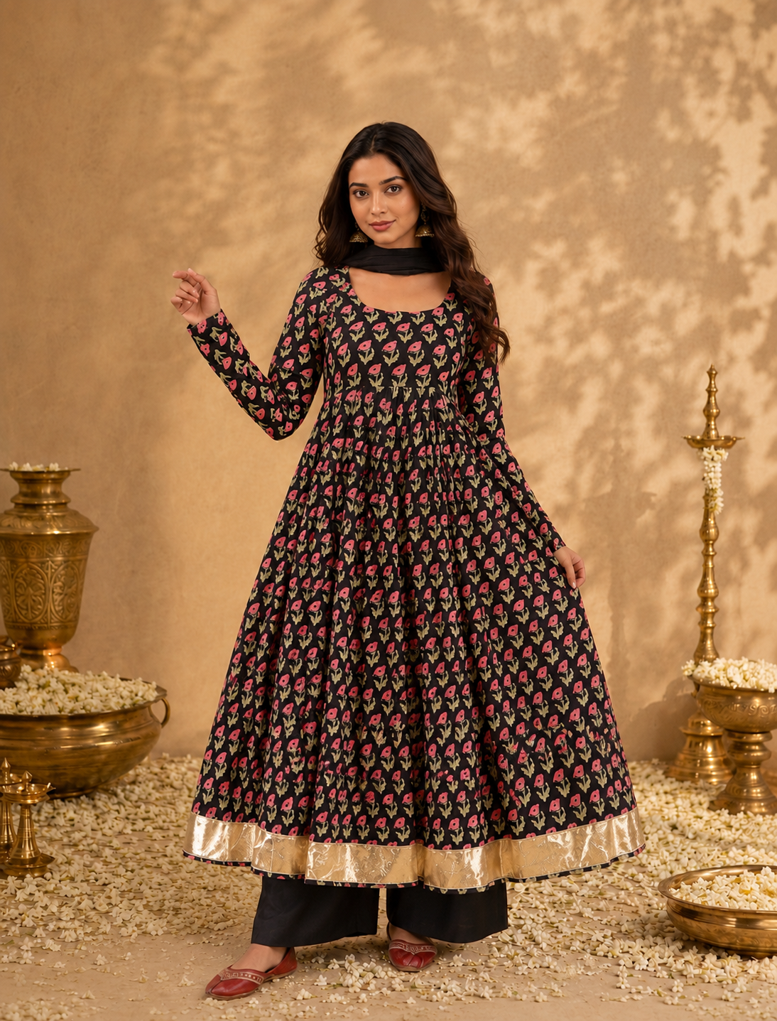 Naseem  Anarkali Set – 3 Piece Cotton Ensemble