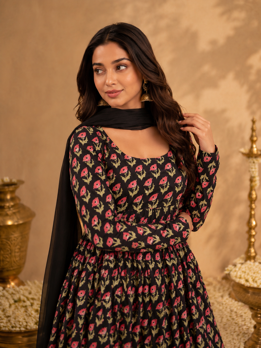 Naseem  Anarkali Set – 3 Piece Cotton Ensemble