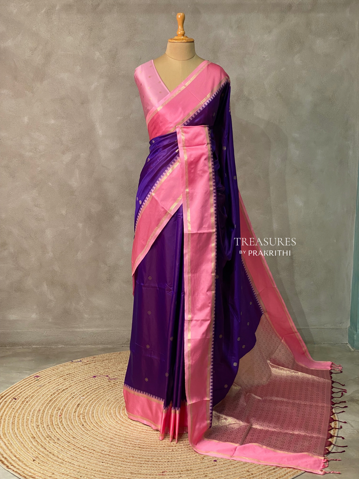 Violet and Pink Banarasi saree -BSP19