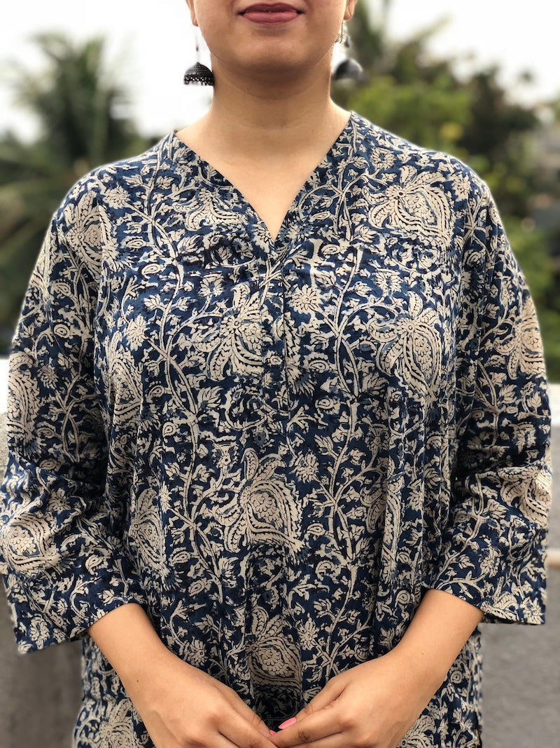 Indigo Kalamkari Kurta