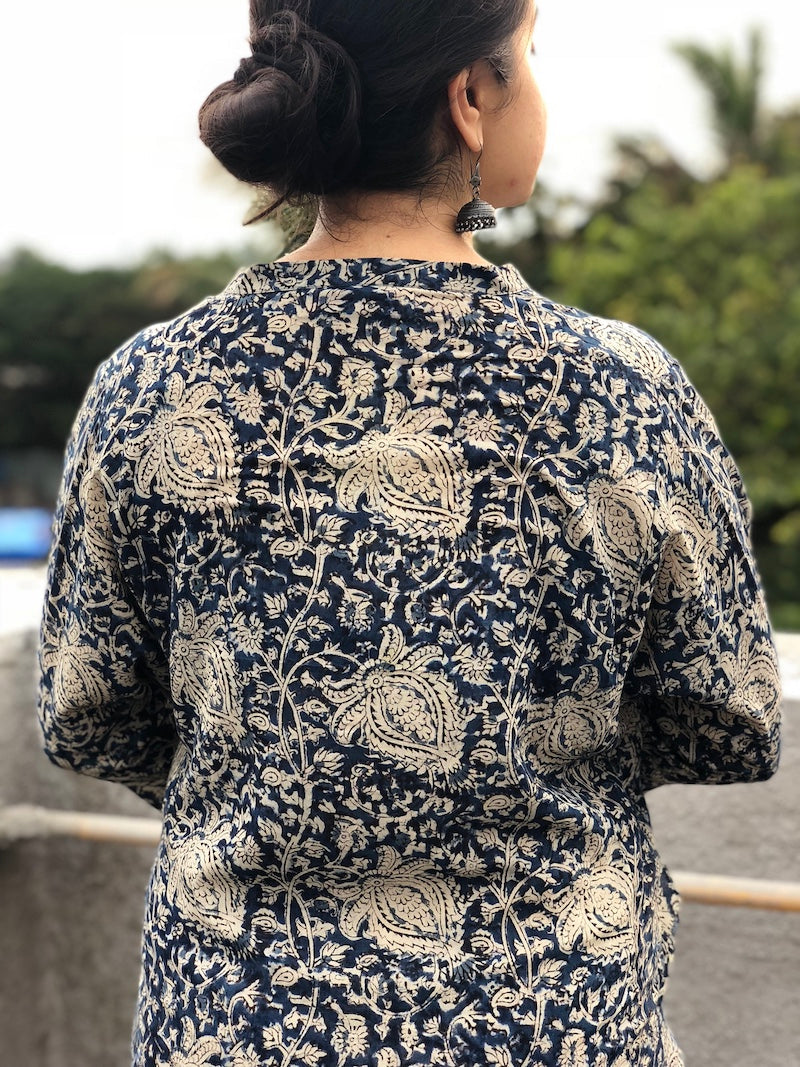 Indigo Kalamkari Kurta