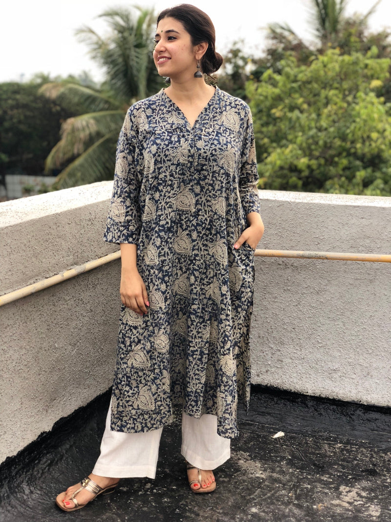 Indigo Kalamkari Kurta