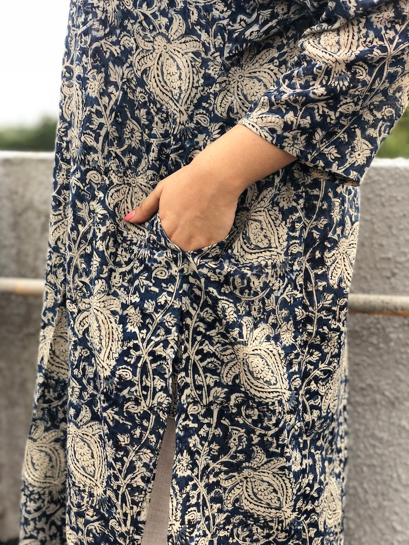 Indigo Kalamkari Kurta