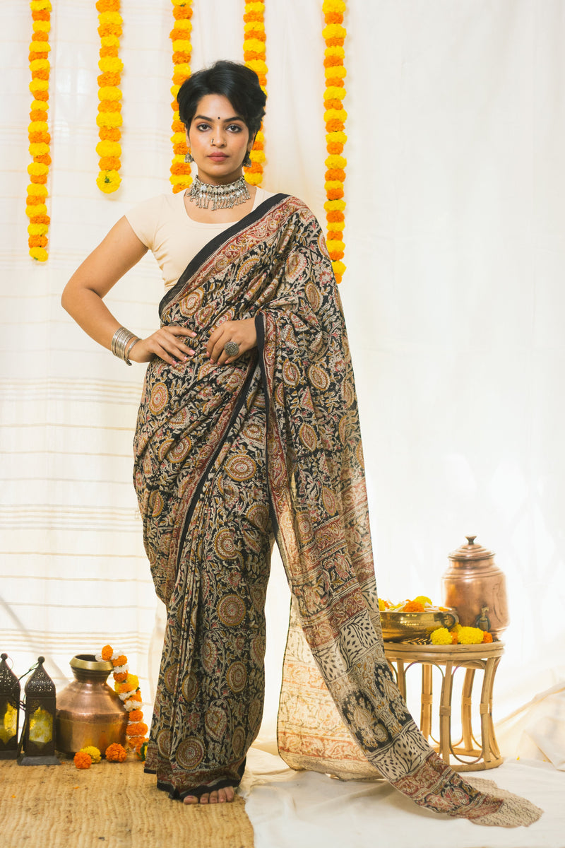 Royal Bloom Cotton Mul Kalamkari-2