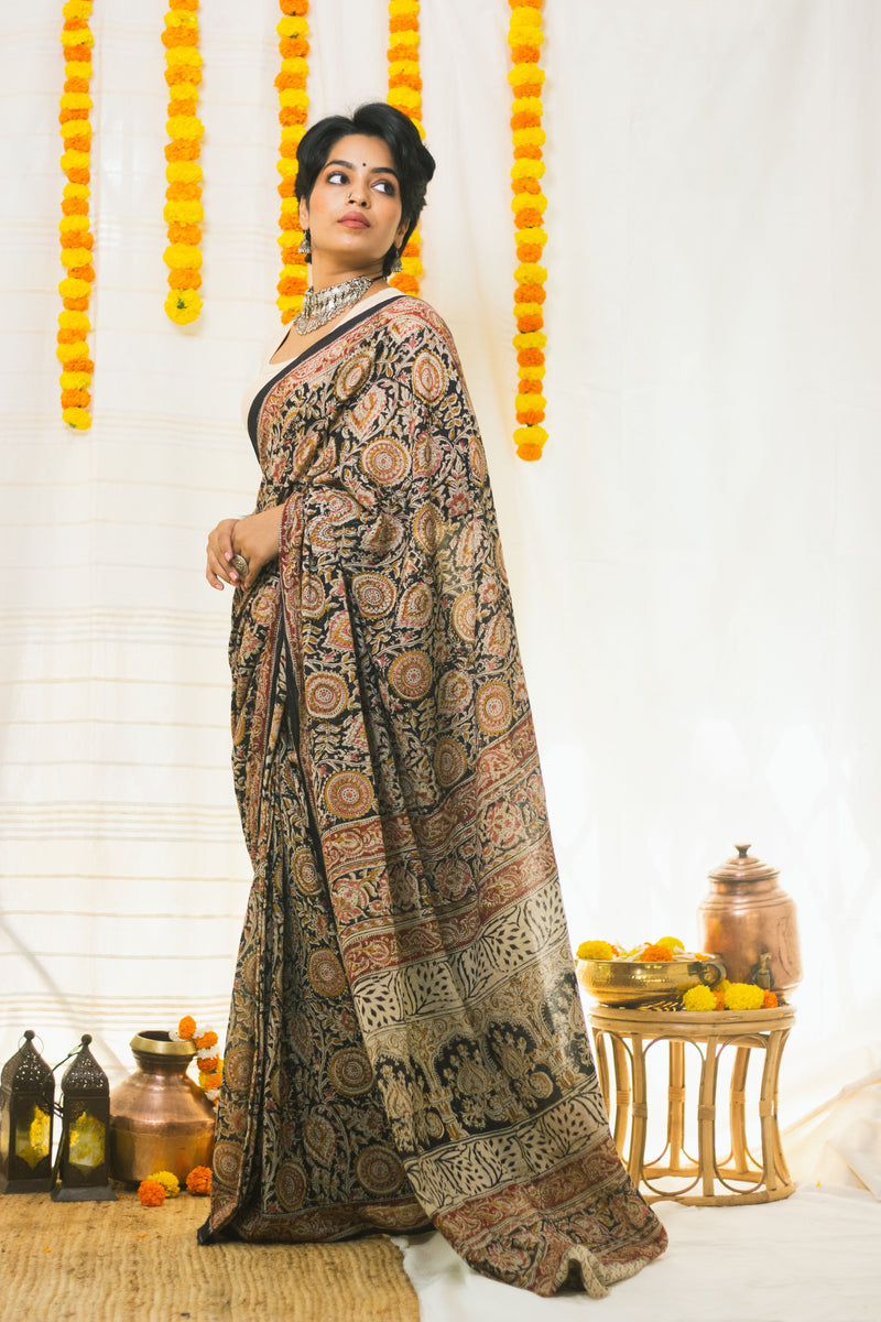 Royal Bloom Cotton Mul Kalamkari-3