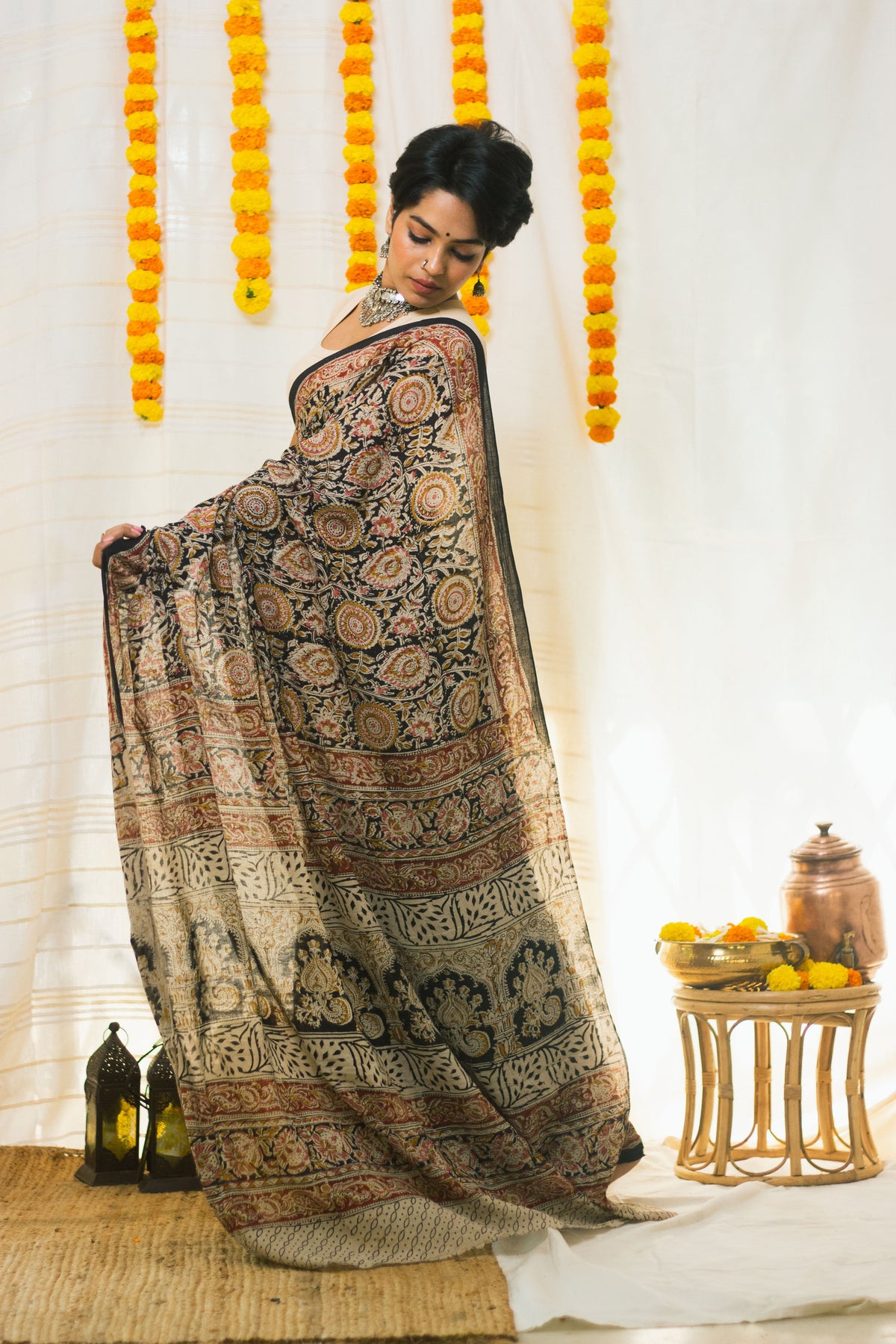 Royal Bloom Cotton Mul Kalamkari-4