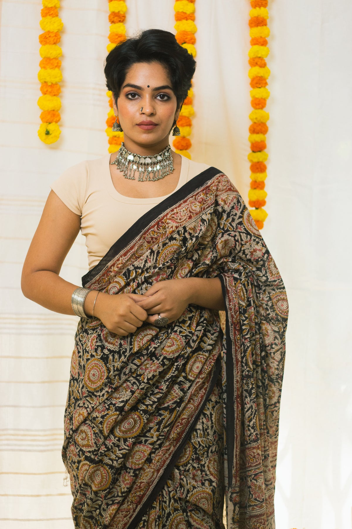 Royal Bloom Cotton Mul Kalamkari-5