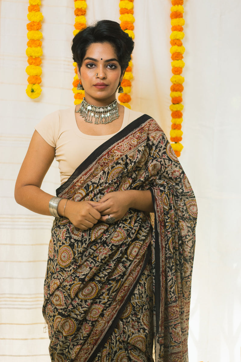 Royal Bloom Cotton Mul Kalamkari-5