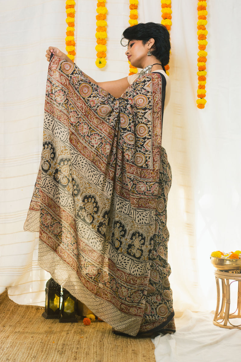 Royal Bloom Cotton Mul Kalamkari-6