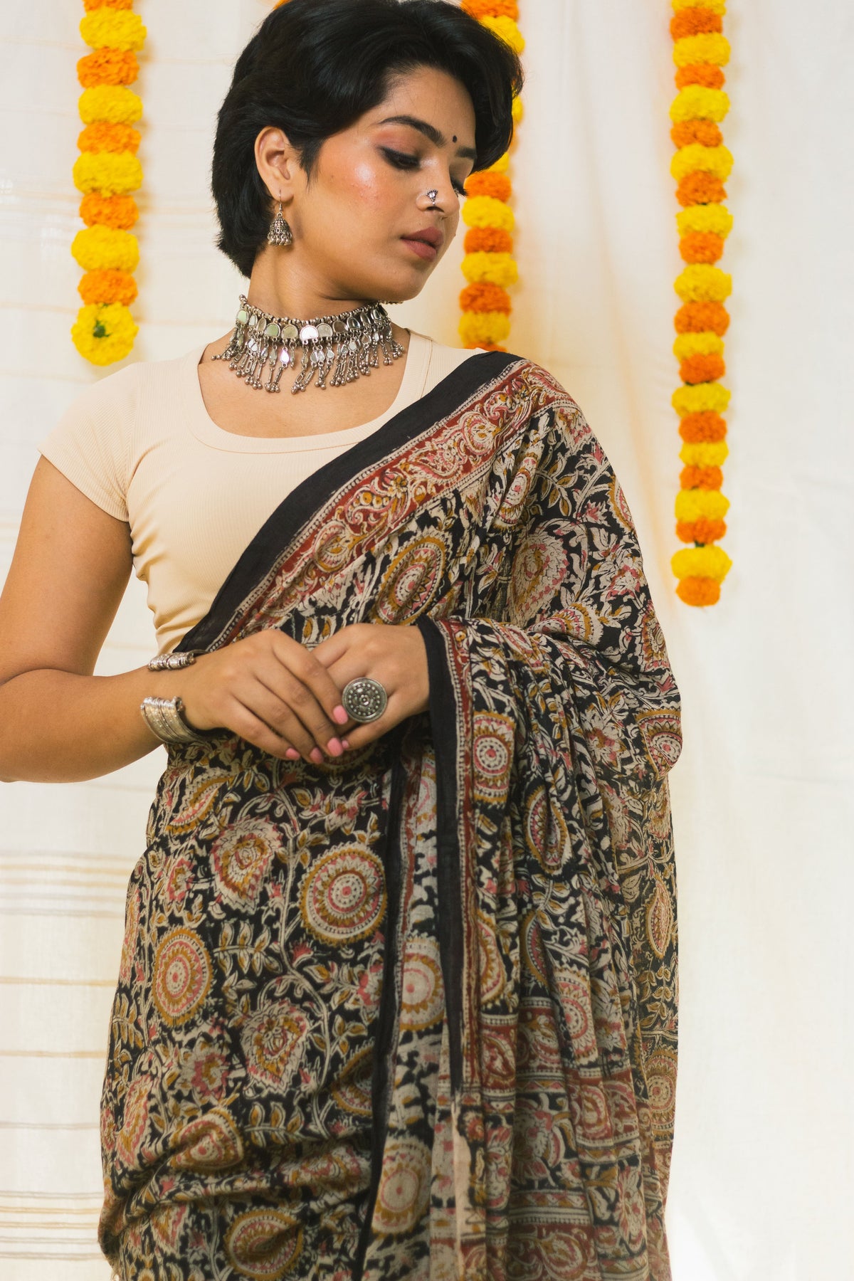 Royal Bloom Cotton Mul Kalamkari-7