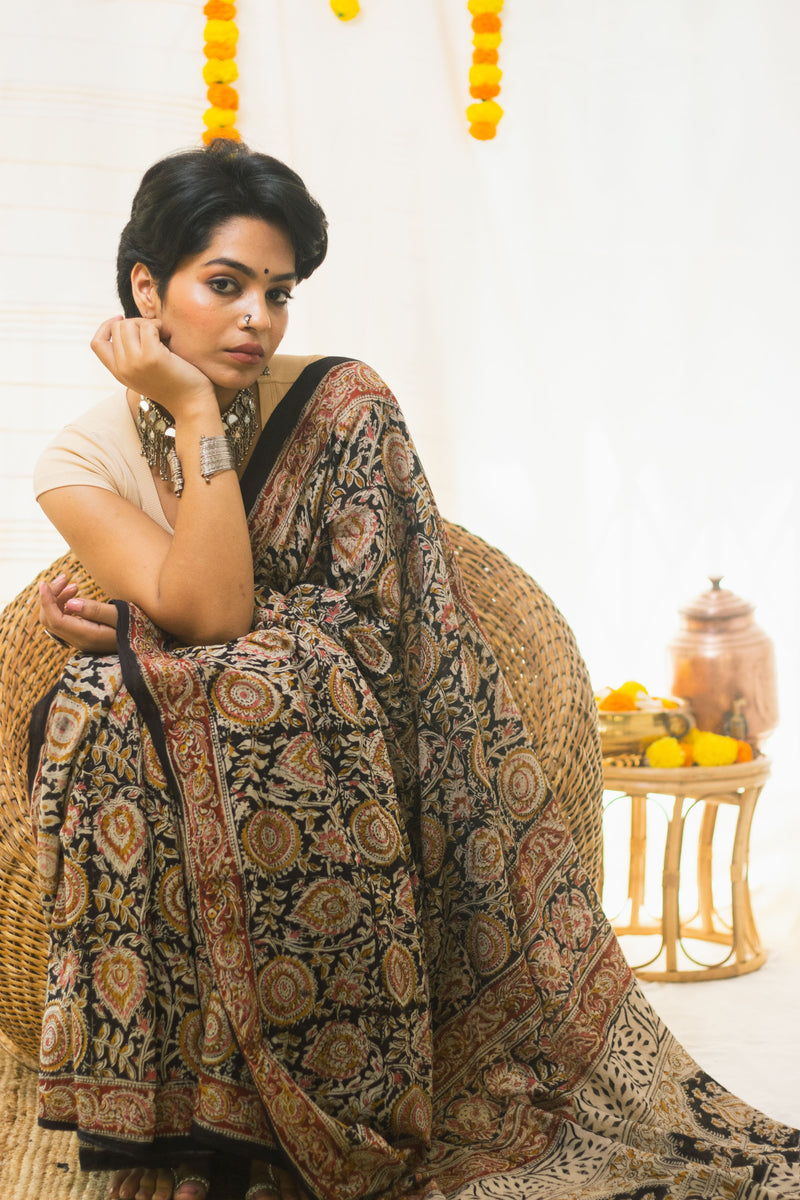 Royal Bloom Cotton Mul Kalamkari-8