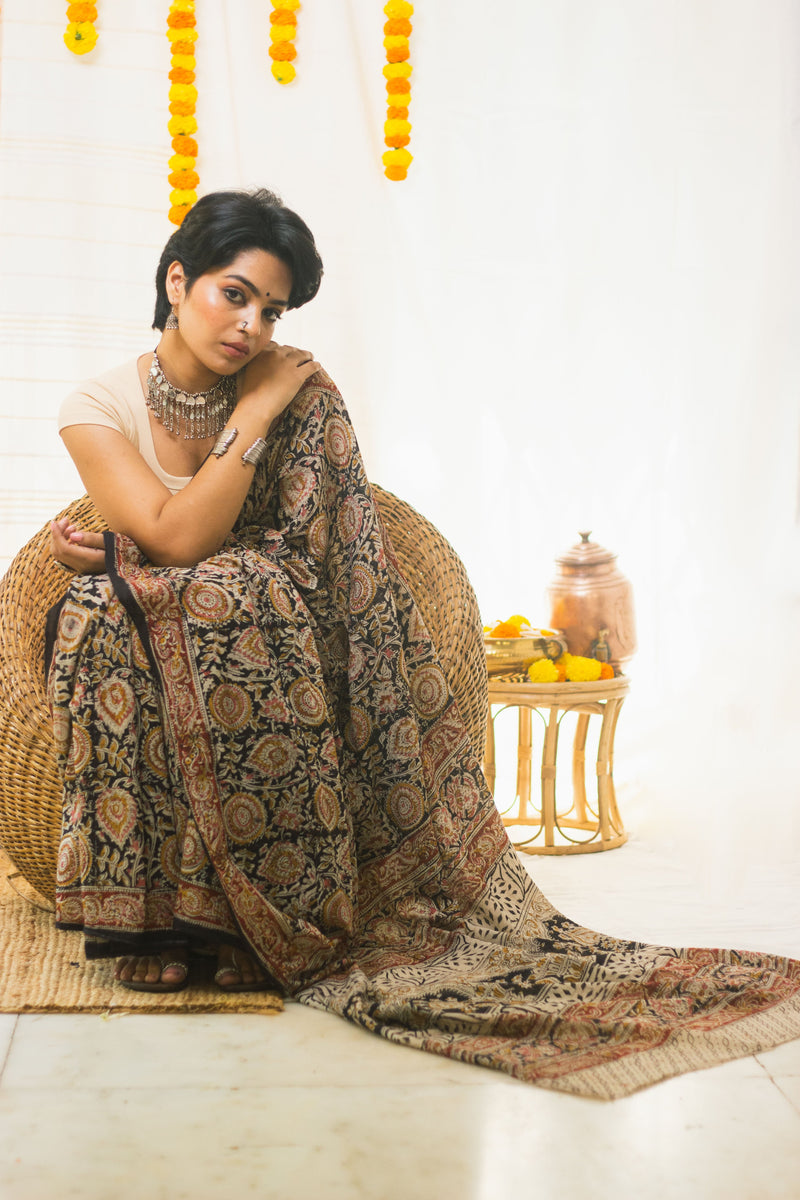 Royal Bloom Cotton Mul Kalamkari-9