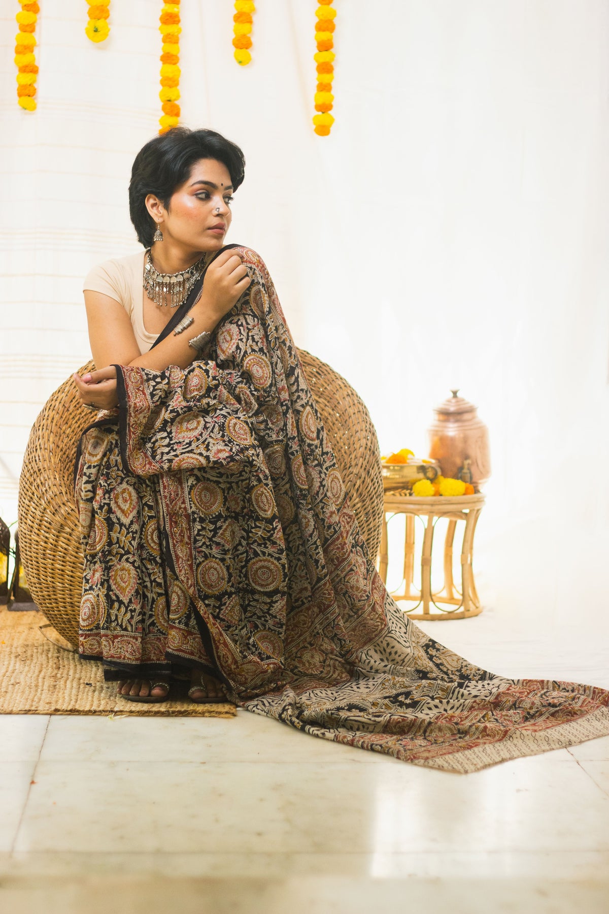 Royal Bloom Cotton Mul Kalamkari-10