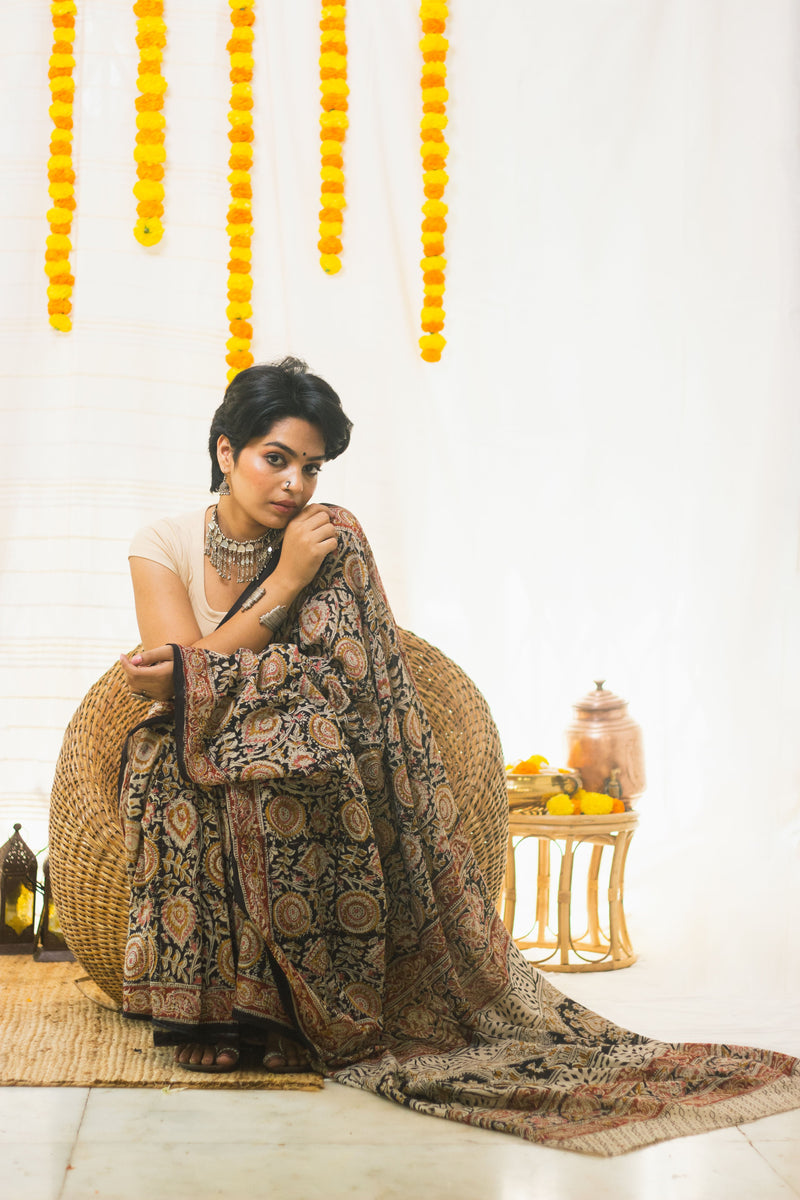 Royal Bloom Cotton Mul Kalamkari-11