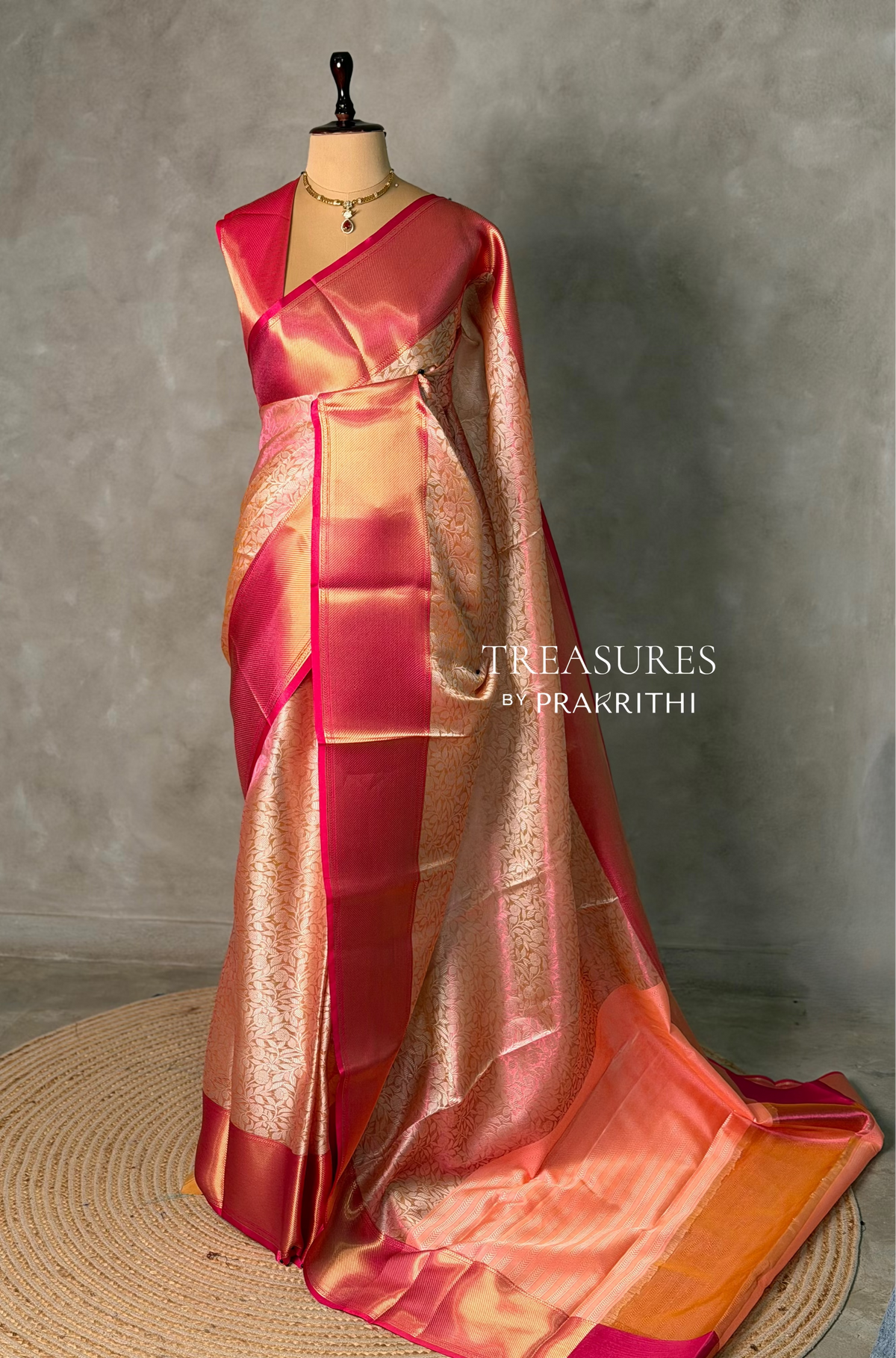 Pink and magenta Banarasi silk saree -LZ12B