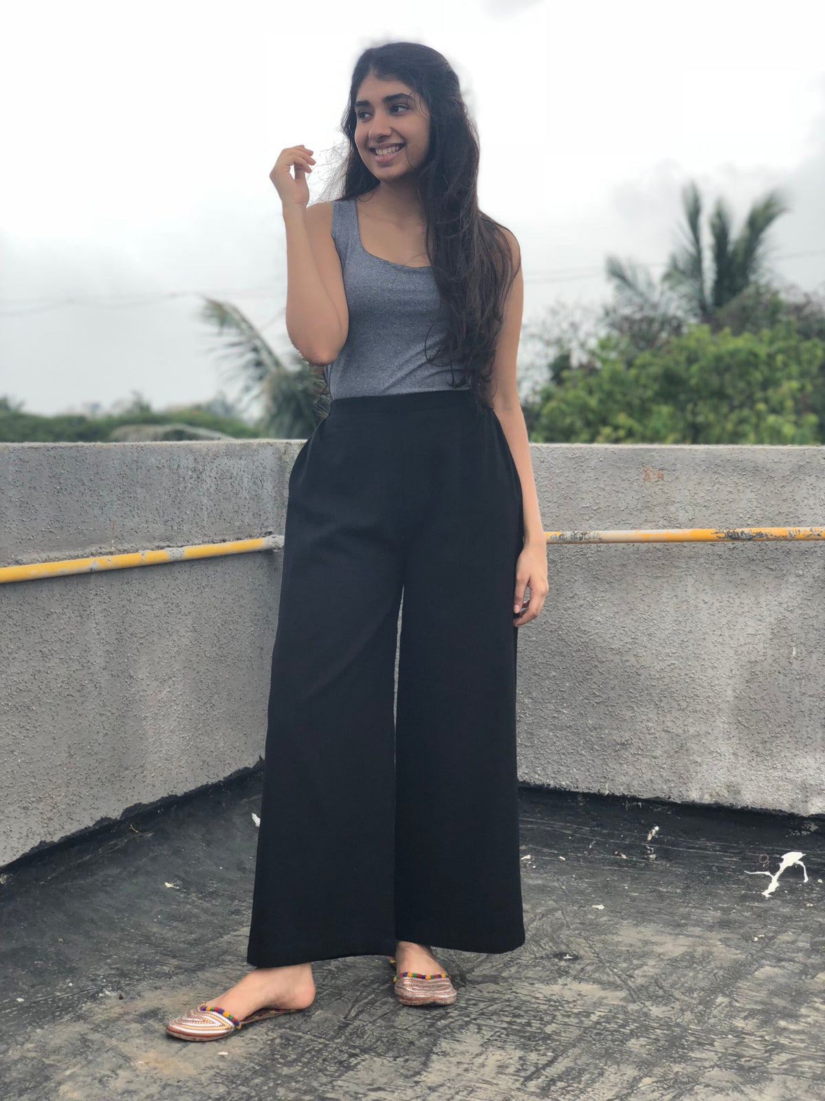 Black Kala Cotton Palazzo