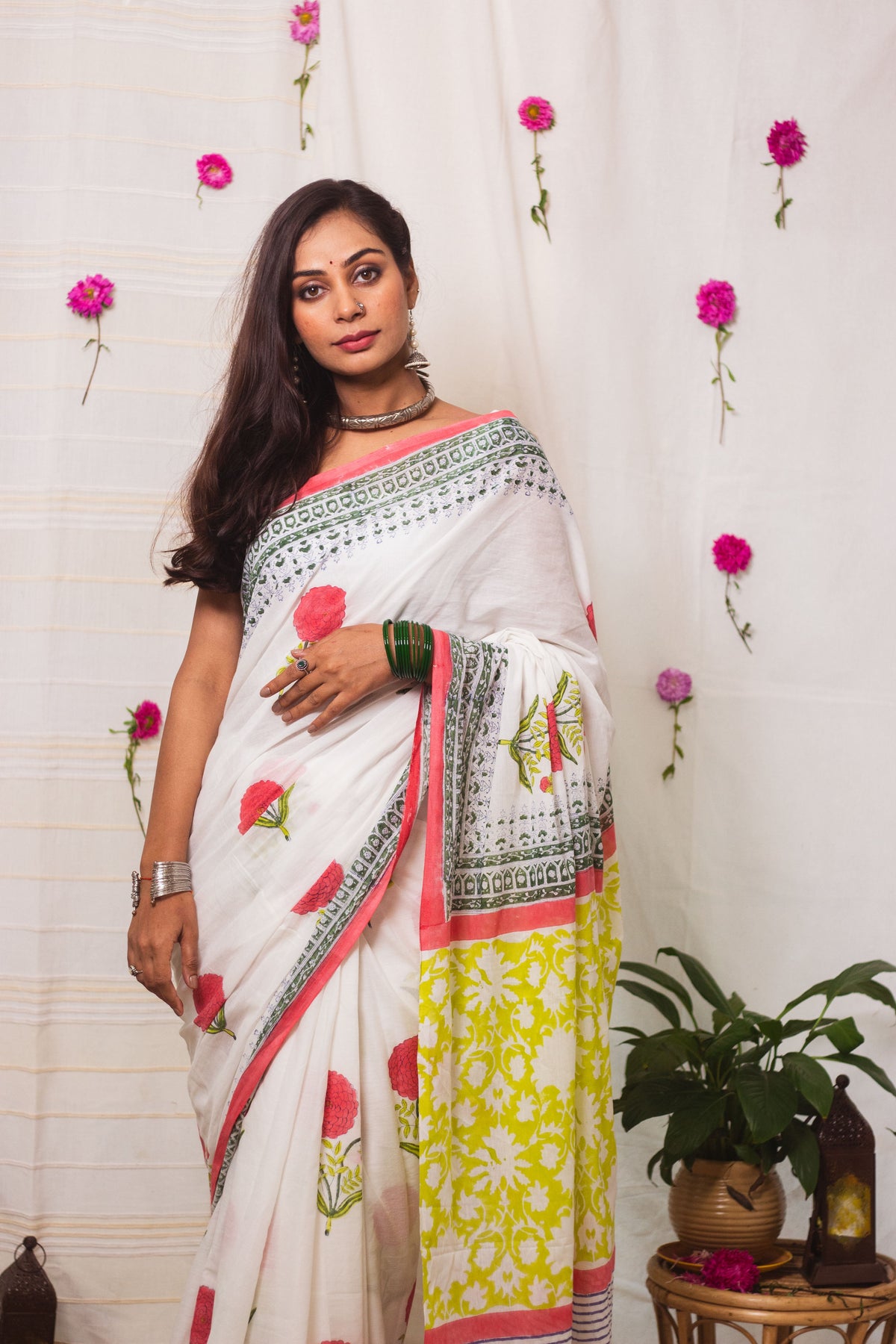 Cotton Mul Bagru Saree Spring Blossom-7