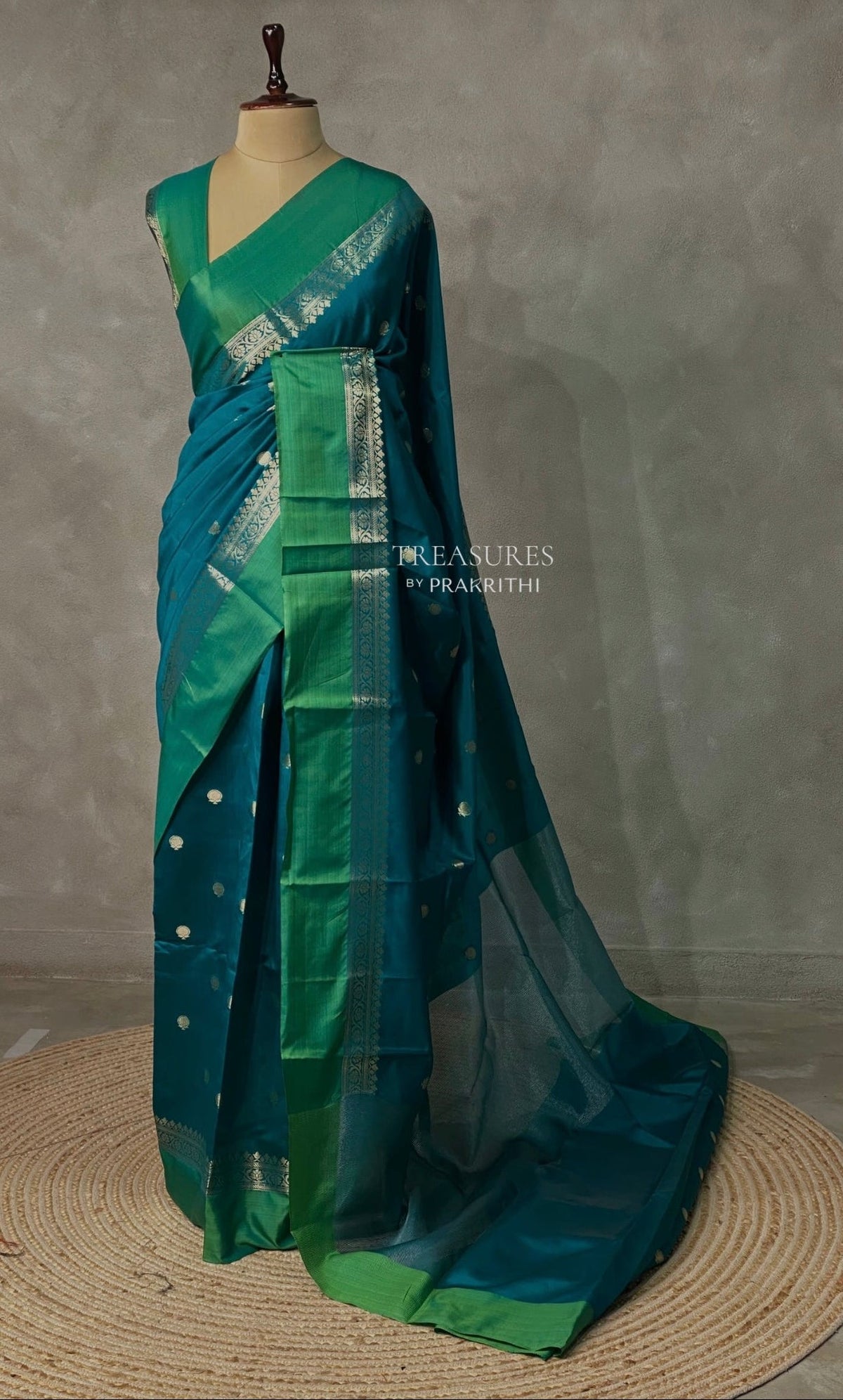 Peacock Blue banarasi silk saree -PMR3A