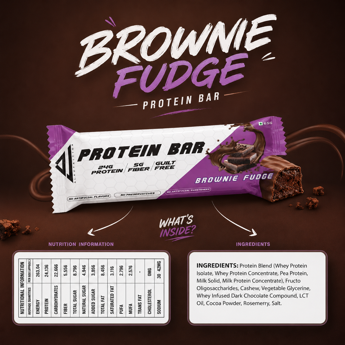 A.L. Nutrition’s Brownie Fudge Protein Bar-2