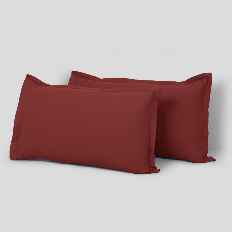 Fort Nightingale - Solid Pillow Cover (Maroon) (Bedsheet Excluded)-1