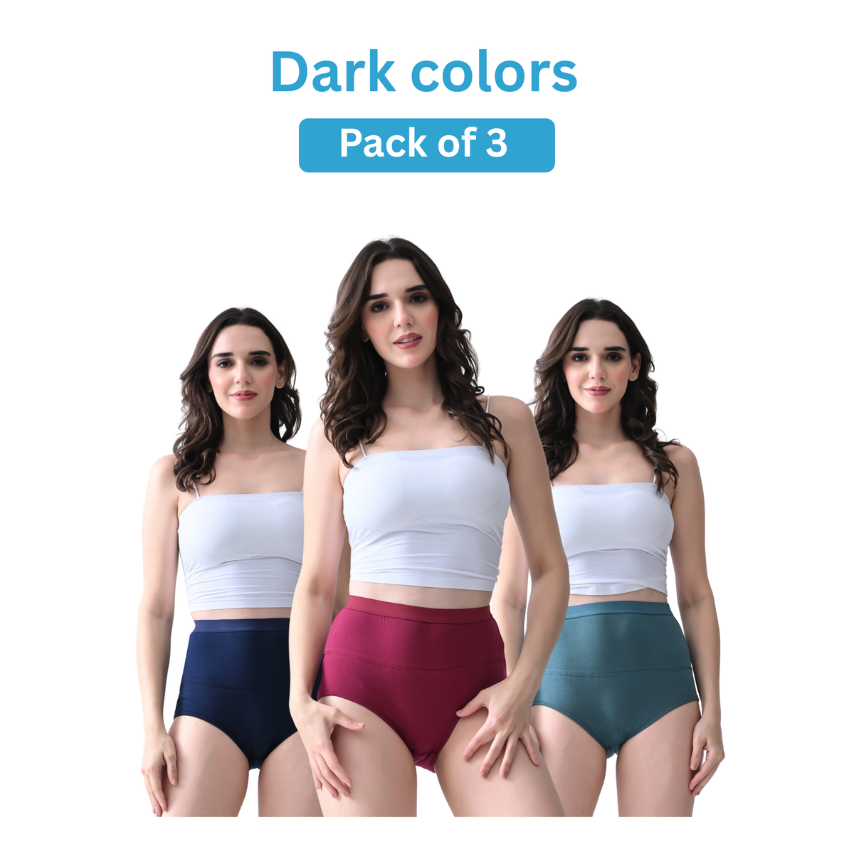 Leakproof Panties for Urine Leak – Cotton High-Waist, Reusable (Pack of 3) | Woomly