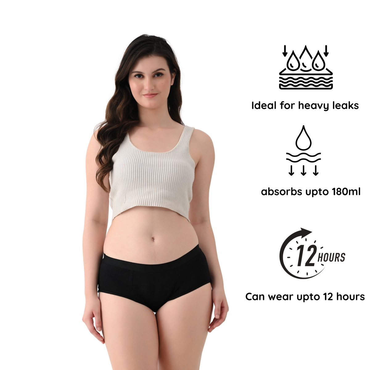 Leakproof Panties for Urine Leak – Cotton Midwaist-Waist, Reusable (Pack of 3) | Woomly